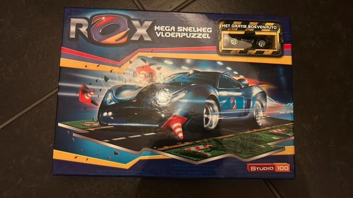 ROX Mega Snelweg Vloerpuzzel + Auto, Kinderen en Baby's, Speelgoed | Kinderpuzzels, Zo goed als nieuw, 4 tot 6 jaar, Meer dan 50 stukjes