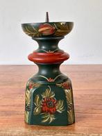 Kandelaar - hout - Hindeloopen beschilderd, Ophalen of Verzenden, Koper of Brons