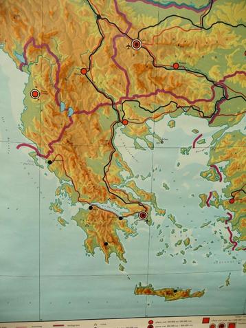 Mooie schoolkaart v Griekenland Kreta klassieke uitvoering beschikbaar voor biedingen
