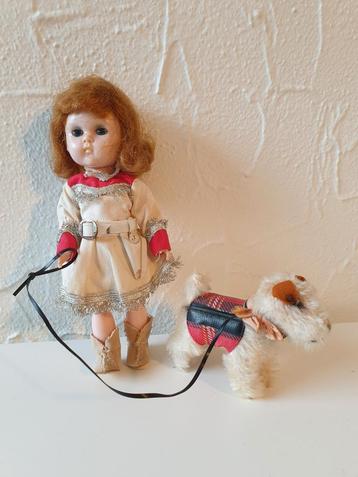 Zeldzame Vogue Dolls Ginny pop met STEIFF foxterrier 1956 beschikbaar voor biedingen