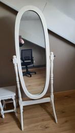 Mooie staande spiegel wit, Huis en Inrichting, Woonaccessoires | Spiegels, Minder dan 50 cm, 150 tot 200 cm, Rechthoekig, Zo goed als nieuw