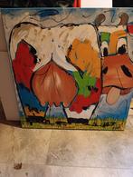 Koe Schilderij Fiore - 100x100, Ophalen of Verzenden