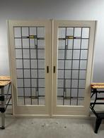 Ensuite schuifdeuren met gebrandschilderd glas in lood, Ophalen, Gebruikt, 80 tot 100 cm, Binnendeur