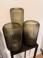 bruine vazen/windlichten, Huis en Inrichting, Woonaccessoires | Vazen, Overige kleuren, Ophalen of Verzenden, Minder dan 50 cm