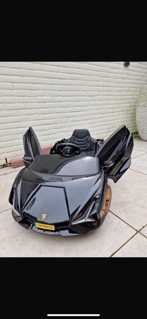 Lamborghini SIAN metallic zwart 12v, Kinderen en Baby's, Speelgoed | Buiten | Accuvoertuigen, Zo goed als nieuw, Ophalen