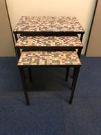 Vintage mimiset nesting tables 1950s, Huis en Inrichting, Ophalen, Zo goed als nieuw, Rechthoekig, Minder dan 55 cm