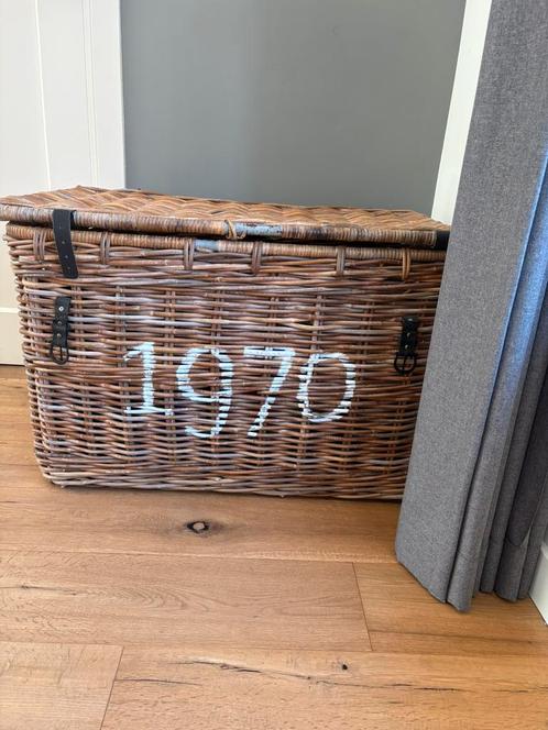 Prachtige grote rieten opbergmand!, Huis en Inrichting, Woonaccessoires | Kisten, Gebruikt, Minder dan 50 cm, 50 tot 100 cm, Ophalen