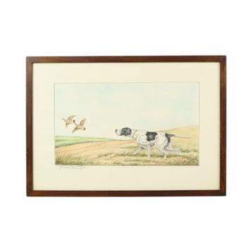 Maurice Brailly Jachthond Vogels Vintage Grafiek in Kleur 72 beschikbaar voor biedingen