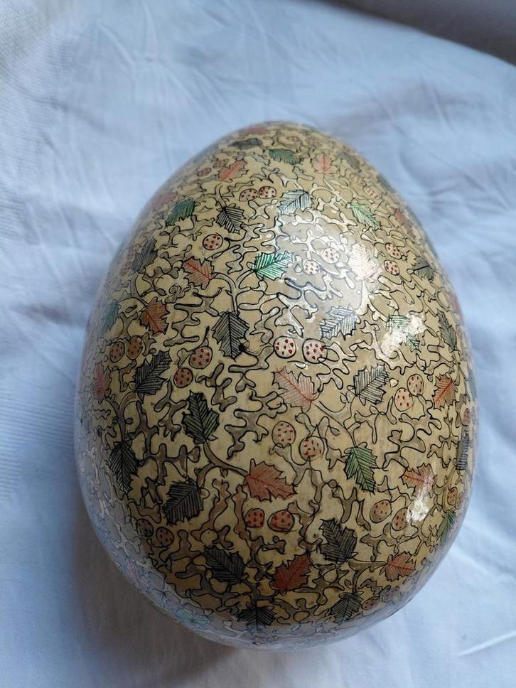 Ovale Papier-maché Doos - 19x13 cm, Antiek en Kunst, Antiek | Overige Antiek, Ophalen of Verzenden