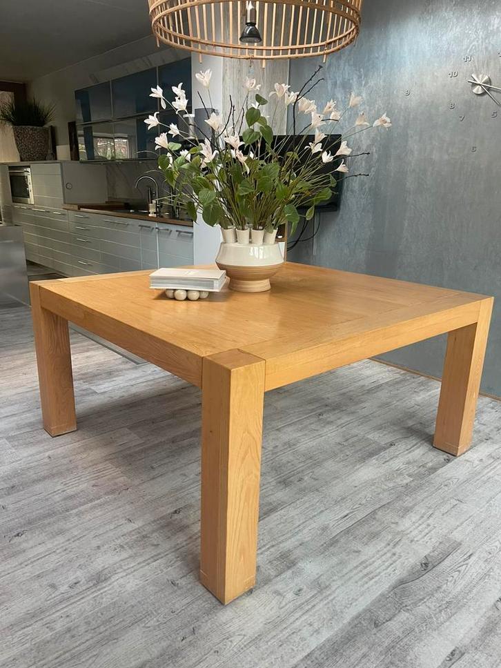 Eettafel viekant 150x150 cm essen hout, Huis en Inrichting, Tafels | Eettafels, Gebruikt, 100 tot 150 cm, 150 tot 200 cm, Vijf personen of meer