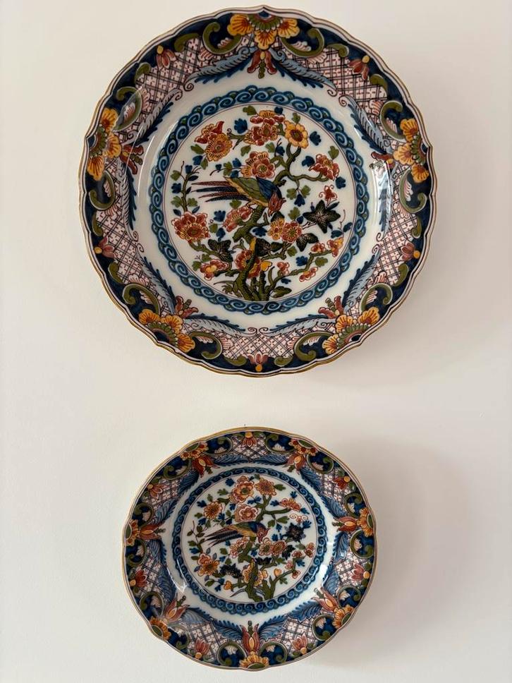 Antieke Makkum Sierborden Vogelmotief Set, Antiek en Kunst, Antiek | Schalen, Ophalen