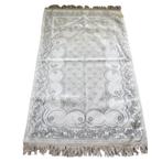 Wit met zilverdraad Ankara gebedskleed in cadeauverpakking, 50 tot 100 cm, Nieuw, 100 tot 150 cm, Rechthoekig