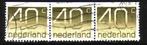 Nederland 1976 PB21-3 Crouwel 40c-strook, Gest, Ophalen of Verzenden, Na 1940, Gestempeld