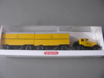  Wiking Zugmaschine mit 2 Postanhängern Schaal 1:87 beschikbaar voor biedingen