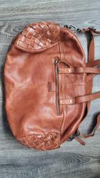 Genicci leren tas met gevlochten elementen, Sieraden, Tassen en Uiterlijk, Tassen | Damestassen, Ophalen of Verzenden, Zo goed als nieuw