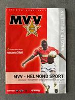 MVV - Helmond Sport wedstrijdprogramma + ticket 1-11-2002, Verzamelen, Sportartikelen en Voetbal, Ophalen of Verzenden