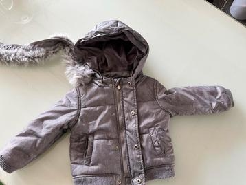 Grijze winterjas met bontkraag - Maat 12/18 maanden beschikbaar voor biedingen