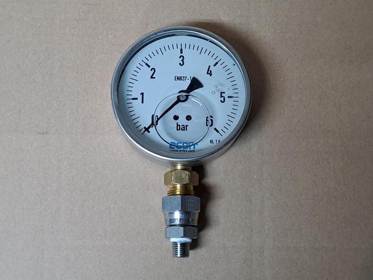 Te koop ECON Manometer Drukmeter RVS 100mm, Doe-het-zelf en Verbouw, Meetapparatuur, Gebruikt, Druk, Verzenden