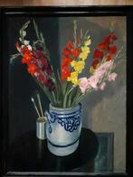 Groot bloemen schilderij A.J.A. Hagen, Antiek en Kunst, Kunst | Schilderijen | Klassiek, Ophalen