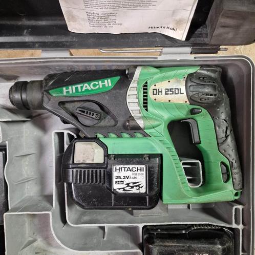 HITACHI DH 25DL Accu-boorhamer + 2 ACCU'S + LADER, Doe-het-zelf en Verbouw, Gereedschap | Boormachines, Gebruikt, Boor- en/of Breekhamer
