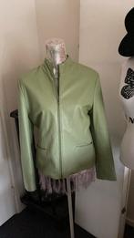 Olijfgroen leren jasje 42, Ophalen of Verzenden, Zo goed als nieuw, Maat 42/44 (L), Groen