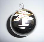 vintage kerstbal met afbeelding kerstboom, Diversen, Kerst, Gebruikt