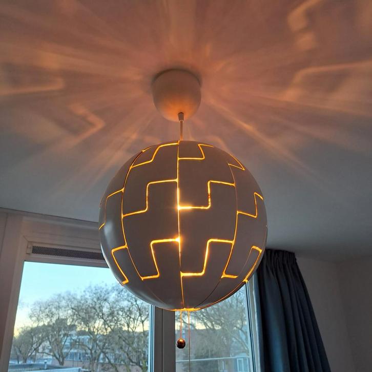 IKEA PS 2014 hanglamp 35 cm, Wit / koper, Huis en Inrichting, Lampen | Hanglampen, Gebruikt, Minder dan 50 cm, Kunststof, Ophalen