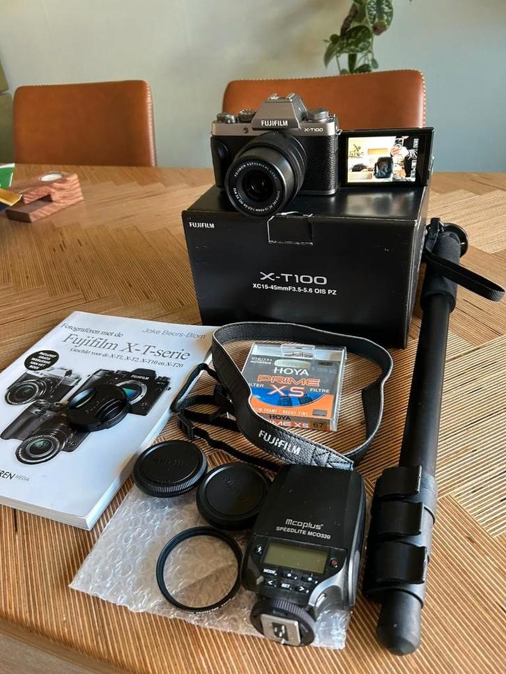 Fujifilm X-T100 camera – Incl15-45mm lens en meer, Audio, Tv en Foto, Fotocamera's Digitaal, Zo goed als nieuw, Compact, Fuji