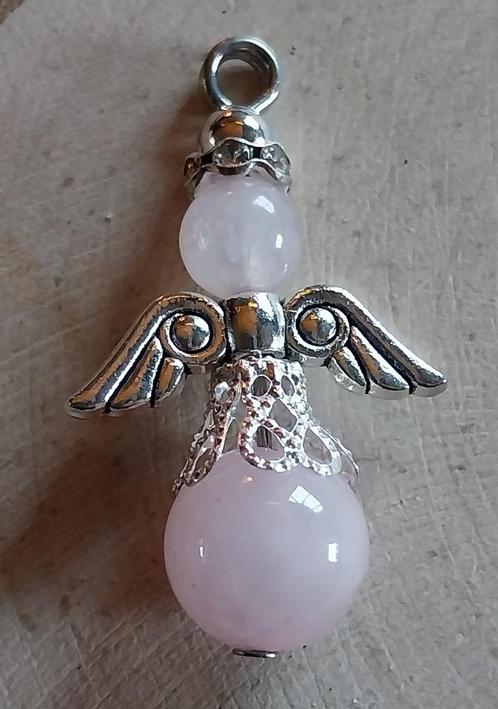 bescherm engel hanger rozenkwarts, Sieraden, Tassen en Uiterlijk, Kettinghangers, Nieuw, Steen of Mineraal, Roze, Overige voorstellingen