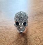 Skull ring maat 18, IJzer of Staal, Nieuw, Ophalen of Verzenden, 17 tot 18