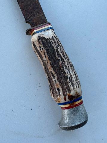 (F) Löwenmesser Solingen jachtmes Anton Wingen gewei handvat beschikbaar voor biedingen