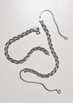 Vintage gevlochten zilveren ketting en armband, Ophalen of Verzenden, Zo goed als nieuw, Zilver, Zilver
