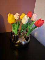 Tulpenvaas brons met neptulpen, Huis en Inrichting, Woonaccessoires | Vazen, Overige materialen, Gebruikt, Overige kleuren, Verzenden