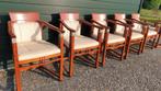 6 Schuitema Jugendstil eetkamer armstoelen, Huis en Inrichting, Stoelen, Ophalen, Zo goed als nieuw, Bruin, Stof