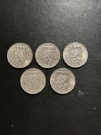 Zilveren Guldens Koningin Juliana Diverse Jaren 5 Stuks, Postzegels en Munten, Munten | Nederland, 1 gulden, Koningin Juliana