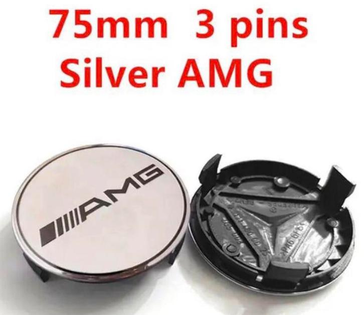 AMG Naafdoppen Nieuw Zilver/Zwart€5,-P.st.Mercedes€3,50P.st., Auto diversen, Wieldoppen, Nieuw, Verzenden