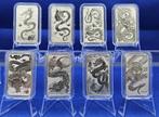 (A337) AUSTRALIA  RECTANGLE DRAGONS  ONE OUNCE  ALLE JAREN, Ophalen of Verzenden, Losse munt, Zilver