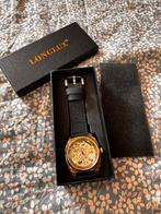 Mechanisch heren horloge van LongLux, Sieraden, Tassen en Uiterlijk, Horloges | Heren, Overige merken, Leer, Staal, Polshorloge
