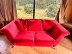 GRATIS MOOIE rood fluwelen 2- zits BANK & bijpassende stoel, Huis en Inrichting, 150 tot 200 cm, Romantisch strak, Rechte bank
