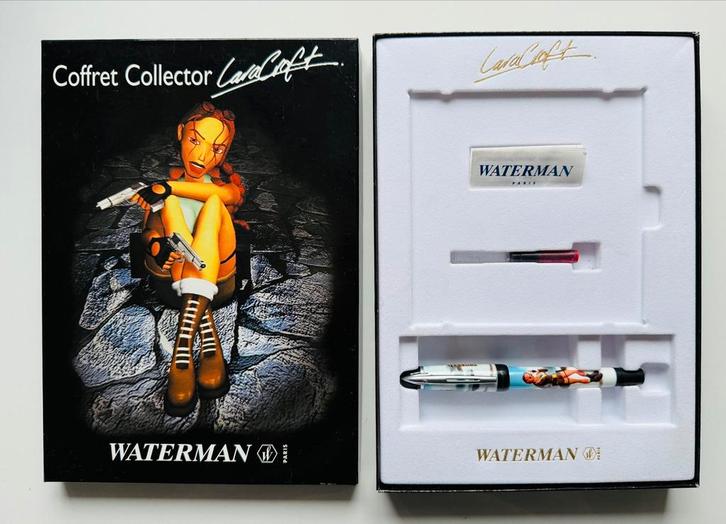 Waterman KULTUR vulpen Lara Croft Tombraider in verzameldoos, Verzamelen, Pennenverzamelingen, Zo goed als nieuw, Vulpen, Waterman