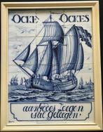 Tegeltableau Ocke Ockes Zeilschip – blauw – 4 x 3 tegels, Ophalen of Verzenden