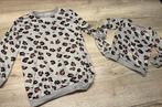 Leuke twinning set - panter - moeder en kind maat 110/M, Ophalen of Verzenden, Zo goed als nieuw, Maat 38/40 (M), Grijs