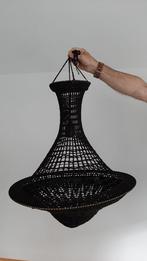 Zwarte macramé kroonluchter lamp draad kroonluchter zwart, Ophalen of Verzenden, Zo goed als nieuw, Zwart, Rond