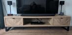 TV Meubel Faro old teak visgraat 207 cm, Huis en Inrichting, Ophalen, Zo goed als nieuw, 200 cm of meer, Minder dan 100 cm