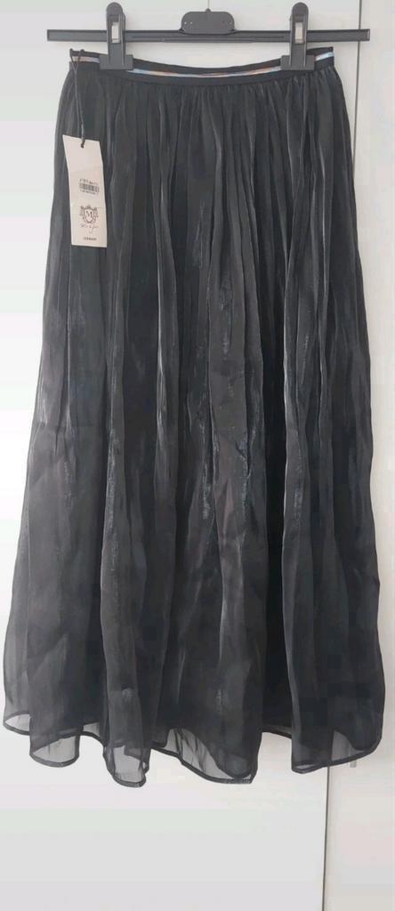 Zwarte Plooirok Maxi Midi Rok | Nieuw met Kaartje | One Size, Kleding | Dames, Rokken, Nieuw, Zwart, Onder de knie, Ophalen of Verzenden