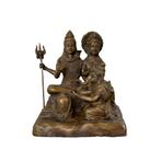 Bronzen beeld Shiva, Parvati & Ganesha – 24 cm – India