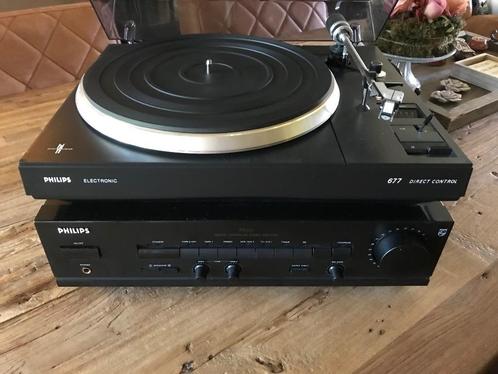 Philips 677 en Dual 1236 A draaitafel en Philips  Versterker, Audio, Tv en Foto, Platenspelers, Gebruikt, Platenspeler, Philips