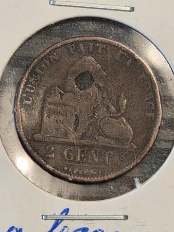 Zeldzame 2 Cent 1876- Vroege Nederlandse Munt beschikbaar voor biedingen