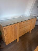 Karel Mintjens Dressoir Eikenhout met Glasplaat, Ophalen, Minder dan 50 cm, Eikenhout, Zo goed als nieuw