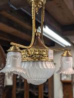 Antieke messing hang lamp 75h 45 b. €85, Ophalen